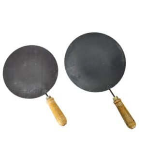 Sheet Iron Concave tawa with wooden handle